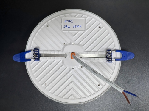 9/24/36W forsænket rammeløs DOB panellys, jern+pp